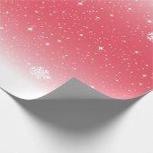 Niedliche und festliche Schneeflocke Rot und Weiß Geschenkpapier (Ecke)