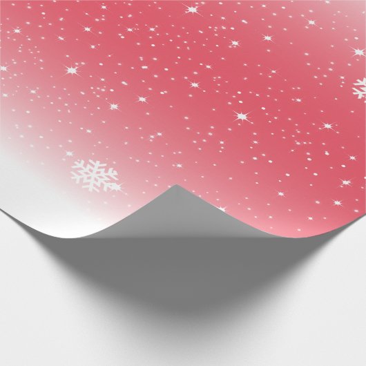 Niedliche und festliche Schneeflocke Rot und Weiß Geschenkpapier (Ecke)