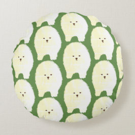 Niedliche und flauschige Hundekunst, Spitz-Rundpol Rundes Kissen