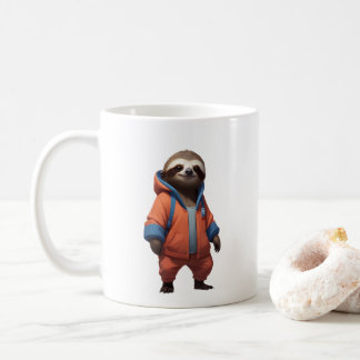 Niedliche und freundliche Sloth Illustration Kaffeetasse