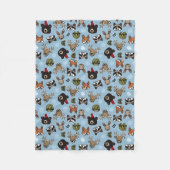 Niedliche und freundliche Waldtiere, Monogramm hin Fleecedecke (Vorderseite)