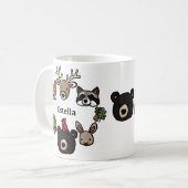 Niedliche und freundliche Waldtiere, Name hinzufüg Kaffeetasse (Vorderseite Links)