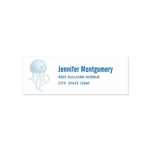 Niedliche und Fun Jellyfish-Adresse Permastempel (Design)