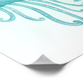 Niedliche und glückliche blaugrüne Qualle Poster (Ecke)