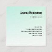 Niedliche und glückliche blaugrüne Qualle Quadratische Visitenkarte (Rückseite)