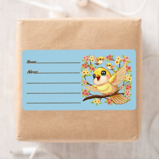 Niedliche und glückliche Vögel unter Frühlingsblum (Insitu)