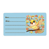 Niedliche und glückliche Vögel unter Frühlingsblum (Vorne)