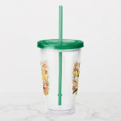 Niedliche und glückliche Vögel unter Frühlingsblum Acryltrinkbecher (Rechts)