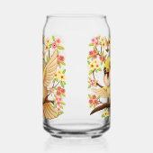 Niedliche und glückliche Vögel unter Frühlingsblum Dosenglas (Rechts)