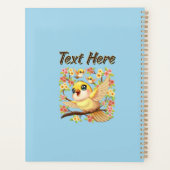 Niedliche und glückliche Vögel unter Frühlingsblum Planer (Rückseite)