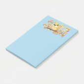 Niedliche und glückliche Vögel unter Frühlingsblum Post-it Klebezettel (angewinkelt)