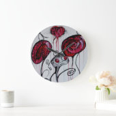 Niedliche und graue Kreatur Whimsical Goth Horror  Große Wanduhr (Zuhause)