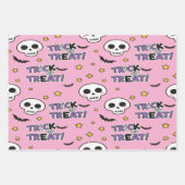 Niedliche und graue Skelette zu Halloween Geschenkpapier Set (Vorderseite 2)