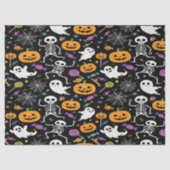 Niedliche und graue Skelette zu Halloween Seidenpapier (Vorderseite)