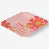 Niedliche und Groovy Retro Blume Happy Birthday Pi Pappteller (Gewinkelt)