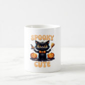 Niedliche und gruselige schwarze Katze Klassischer Kaffeetasse (Mittel)