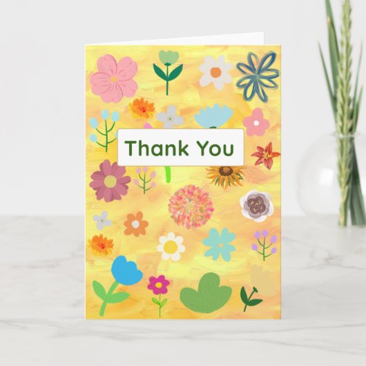 Niedliche und Hübsche Blumenkarte Dankeskarte (Vorderseite)