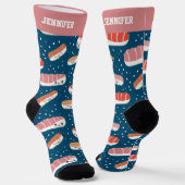 Niedliche und Kawaii Sushi Muster japanische Küche Socken (Gewinkelt)