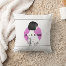 Niedliche und klassische Girl Pink und Black Kissen