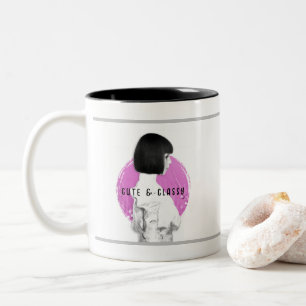 Niedliche und klassische Girl Pink und Black Zweifarbige Tasse