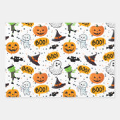 Niedliche und klassische Halloween-Roben in Orange Geschenkpapier Set (Vorderseite 2)
