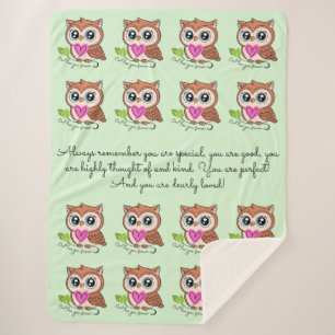 Niedliche und komfortable Owl Liebe Sie für immer  Sherpadecke