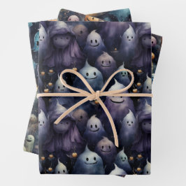 NIEDLICHE UND KREEPTIGE GHOSTS-GEFÄHRDE HALLOWEEN GESCHENKPAPIER SET