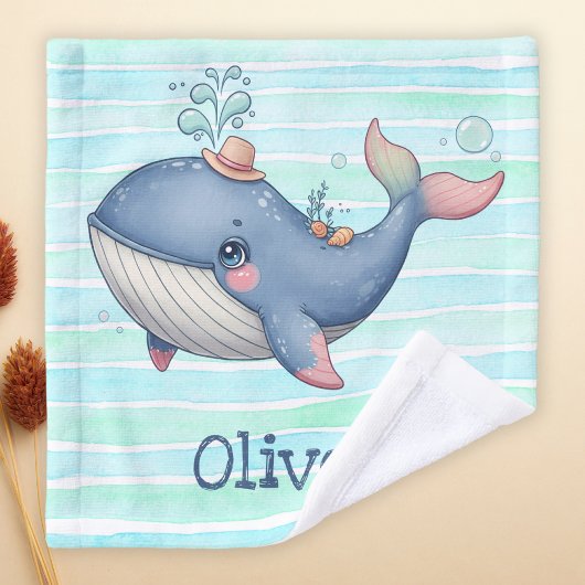 Niedliche und leise Little Whale Waschlappen