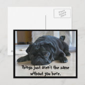 Niedliche und lila Black Mops-Chipkarte Postkarte (Vorne/Hinten)