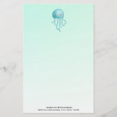 Niedliche und lustige blaugrüne Quallen Briefpapier (Vorderseite)