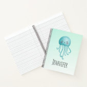 Niedliche und lustige blaugrüne Quallen Notizblock (Innenseite)