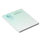 Niedliche und lustige blaugrüne Quallen Notizblock (angewinkelt)