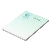 Niedliche und lustige blaugrüne Quallen Notizblock (Rotiert)