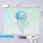 Niedliche und lustige blaugrüne Quallen Seidenpapier (Handwerk)