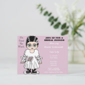 Niedliche und lustige Brautdusche Einladungspostkarte (Stehend Vorderseite)