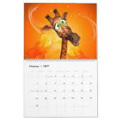 Niedliche und lustige Cartoon-Giraffe Kalender (Feb 2027)