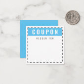 Niedliche und lustige Coupons | Blank Sky Blue Mitteilungskarte (Vorderseite/Rückseite Beispiel)