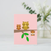 niedliche und lustige Eule Postkarte (Stehend Vorderseite)