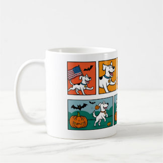 Niedliche und lustige Halloween-Tasse mit Hund Kaffeetasse