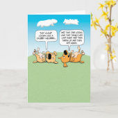 Niedliche und lustige Hunde, die Wolken zum Geburt Karte (Gelbe Blume)