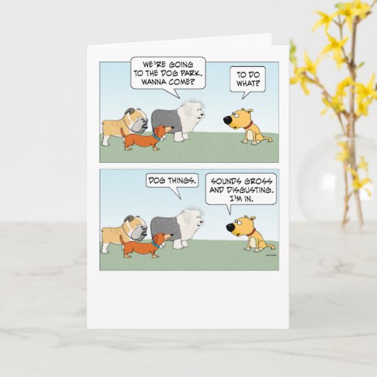 Niedliche und lustige Hunde Plan Dog Park Tour Geb Karte (Gelbe Blume)