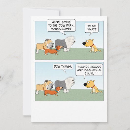 Niedliche und lustige Hunde Plan Dog Park Trip Karte (Vorderseite)