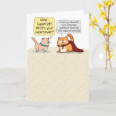 Niedliche und lustige Katze mit Supermächten Gebur Karte (Gelbe Blume)