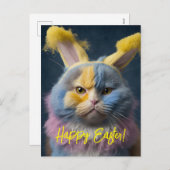Niedliche und lustige Katze Ostern Postkarte in Ge (Vorne/Hinten)