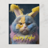 Niedliche und lustige Katze Ostern Postkarte in Ge (Vorderseite)