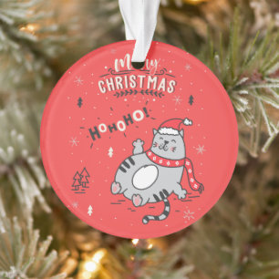 Niedliche und lustige Katze Weihnachten freudige G Ornament