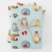 Niedliche und lustige Katzen Geschenkpapier Set (Beispiel)