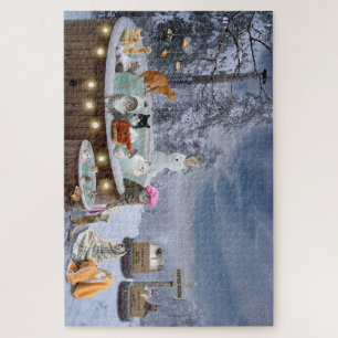 Niedliche und lustige Katzen in Hot Tub Jigsaw Puz Puzzle