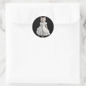 niedliche und lustige Katzen mit Kleidung Runder Aufkleber (Tasche)