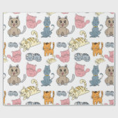 Niedliche und lustige Katzen und Kätzchen Geschenkpapier (Flach)